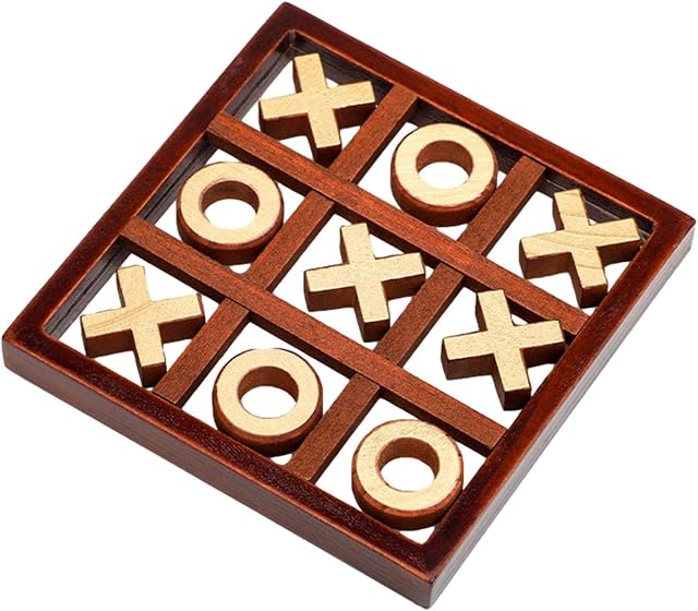 Tic-Tac Toe Board Games | XO Chess Board Game Noughts Crosses Game,Noughts and Crosses Table Family-Games Coffee Table Decor to Play in Box Strategy for Kids and Adults