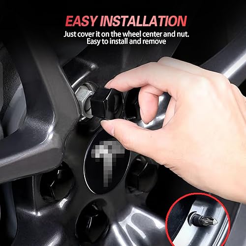 Miniatura 2 de Tapas centrales de rueda, tapas de cubo de rueda compatibles con Tesla Modelo 3 Modelo Y, modelo SX (plateado y tapa de vástago de válvula)