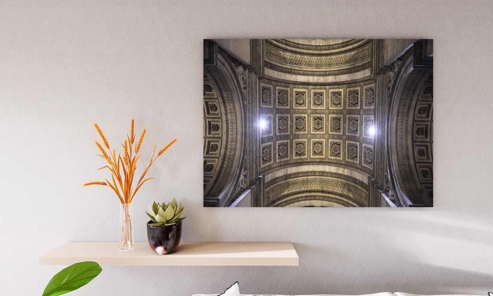 VERRE ART Printed Framed Canvas Painting for Home Decor Office Studio Wall Living Room Decoration (14x10inch Wrapped) - arc de triomphe