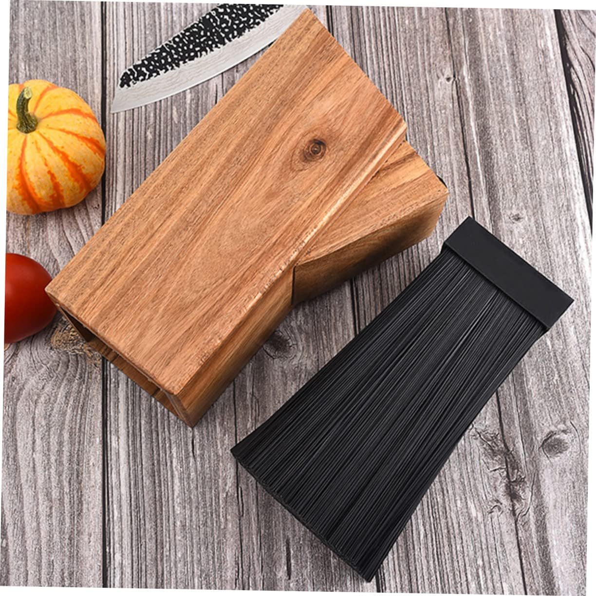 PRETYZOOM 1pc Multifunctional Knives Storage Rack Acacia Knife Holder Slot Design Sturdy Kitchen Organizer Kitchen Supply