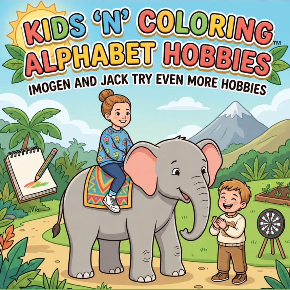 Kids ‘n’ Coloring, Alphabet Hobbies, Imogen and Jack try Even More Hobbies: ABC Coloring Book for Toddlers Ages 3+, Learn the Alphabet, Hobbies, ... Book (Kids 'n' Coloring, Alphabet Adventures)