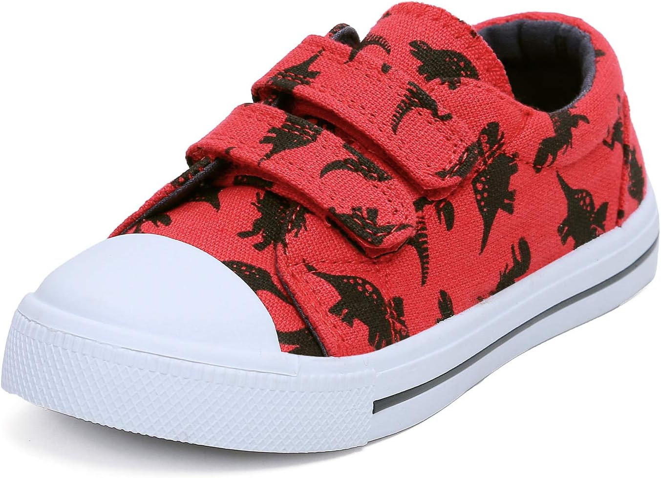 K KomFormeKomForme Toddler Sneakers for Boys and Girls Cartoon Dual Hook and Loops Sneakers Baby Canvas Shoes