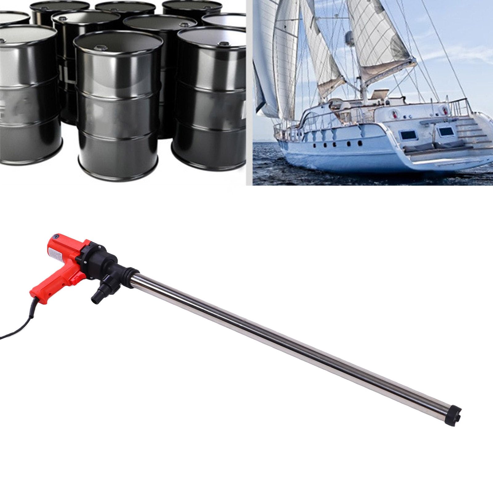 FTVOGUE Tromba a Stantuffo 6 Livelli, Pompa Elettrica 8000RPM, (Spina | Adatto per derv, kerosene, ottima tenuta, tubi in acciaio inossidabile, 60-80 LPM
