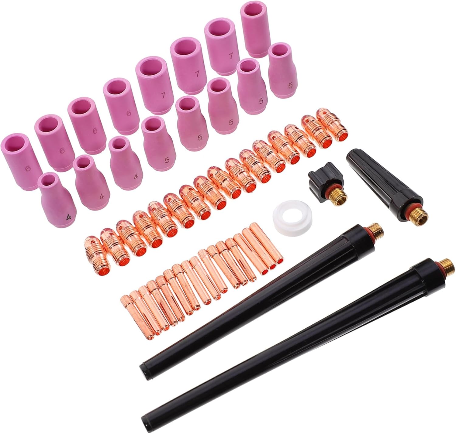 NUOBESTY 1Set Argon Arc Welding Torch Nozzle Electrode Clips for Wp Durable Copper Ceramic Construction Easy Assembly High Efficiency Reliable Performance