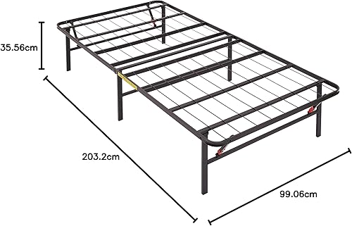 Miniatura 56 de Marco de cama plegable de metal de 14 pulgadas con montaje sin herramientas, no necesita un somier - completo - Básicos de Amazon