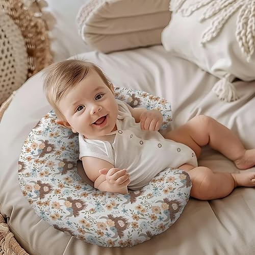 Miniatura 3 de Highland - Funda de almohada de lactancia con estampado floral de vaca de granja occidental, funda de almohada extraíble para lactancia materna para