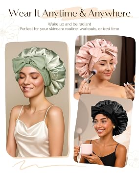 YANIBEST Adjustable Satin Bonnet for Sleeping, Double Layer