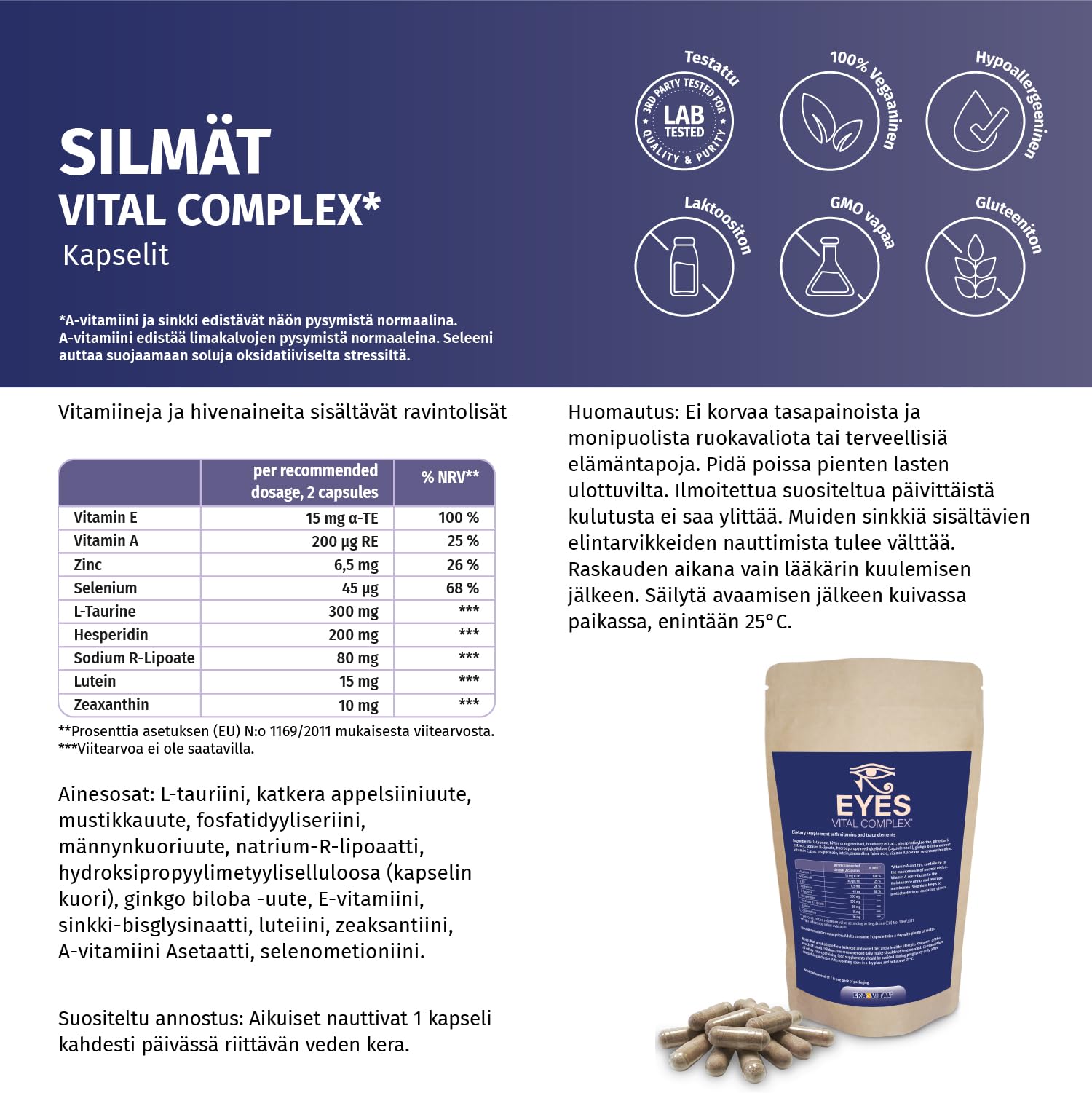 AUGEN Vitalkomplex 12 x 60 Kapseln mit Lutein Zeaxanthin Natrium-R-Lipoat Fulvinsäure hochkonzentriert natürlich mit weiteren pflanzlichen Zutaten vegan (12)
