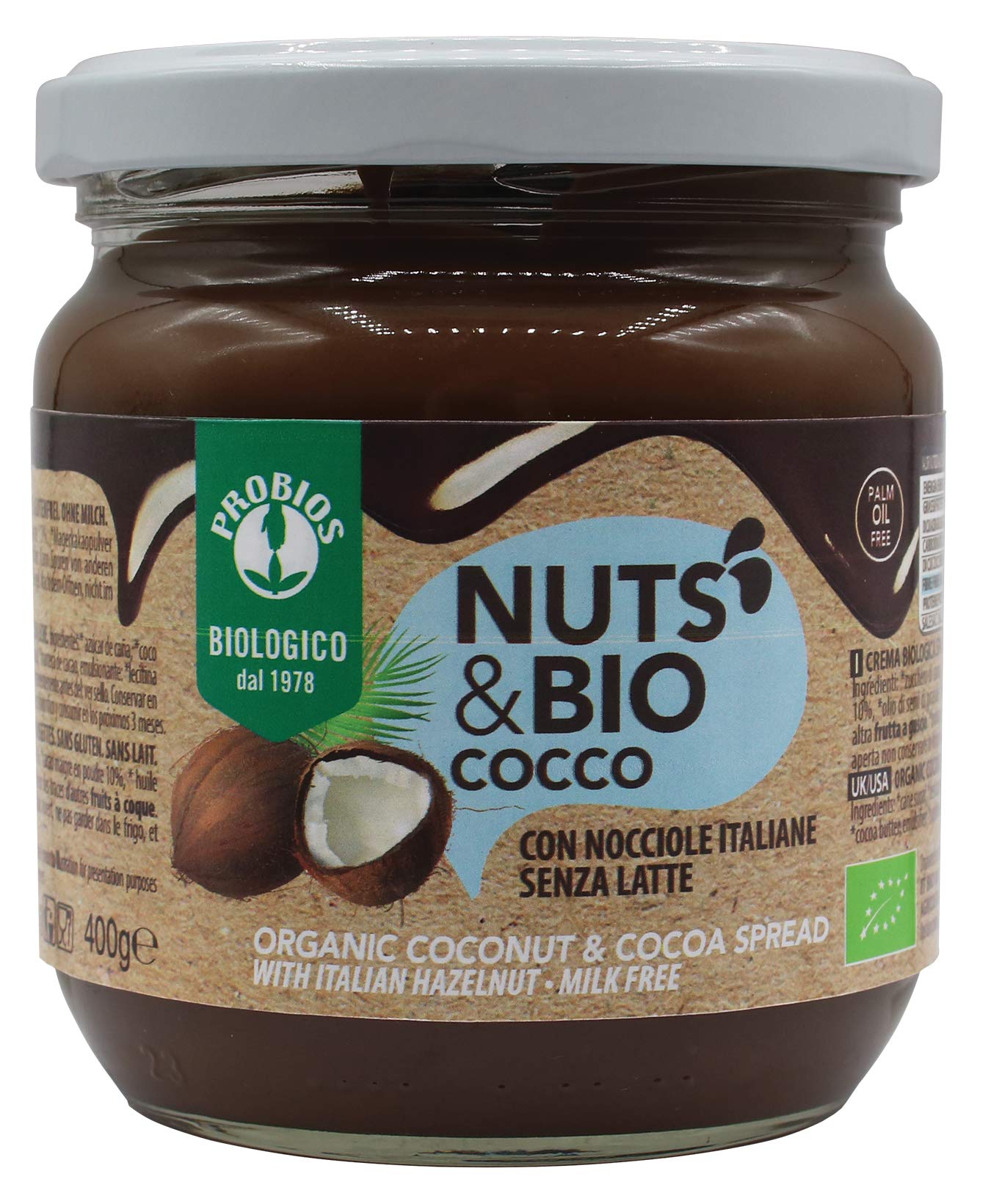 Probios Nut e Bio Cocco Bio, Senza Glutine, Confezione da 6 x 400 g