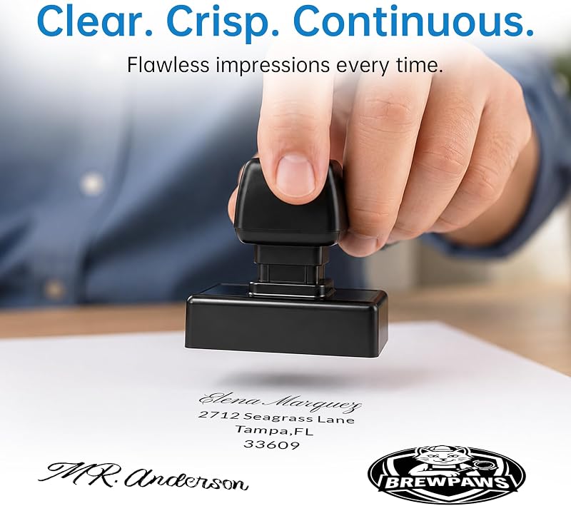 bccpnl Custom Self Inking Stamp – Personalized return address and text