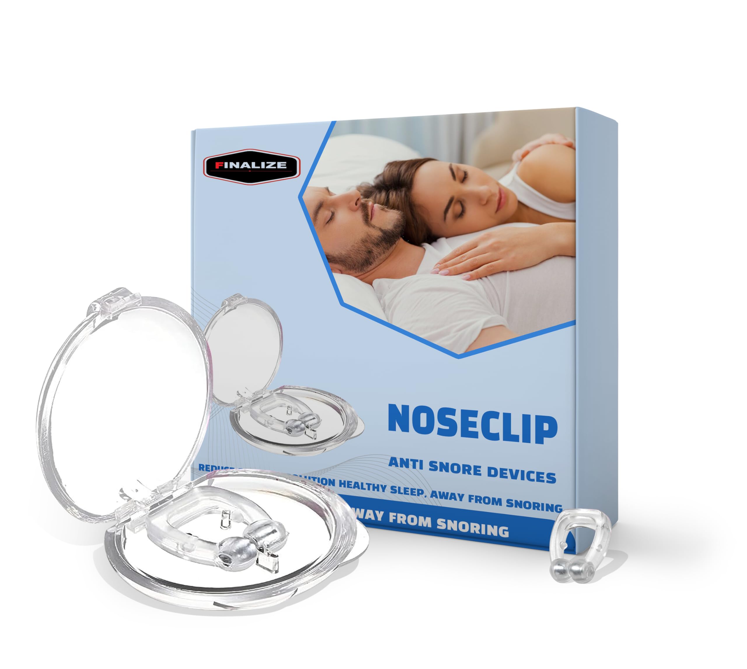 Finalize Anti Snoring Devices for Men and Women Soft Silicon Nose Clip | Unisex Snoring Stopper Anti Snore Free Sleep Silicone Magnetic Nose Clip | Stop Snoring - (Magnetic Nose Clip)