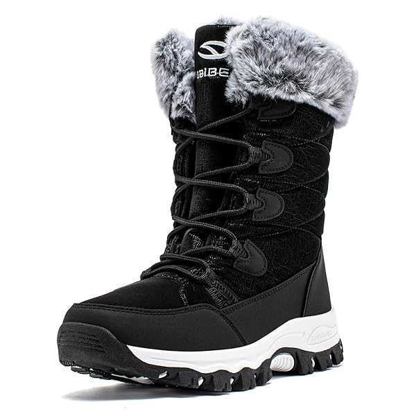 HOBIBEAR Women's Waterproof Winter Snow Boots Lightweight Warm Faux Fur Lined Mid-Calf Booties