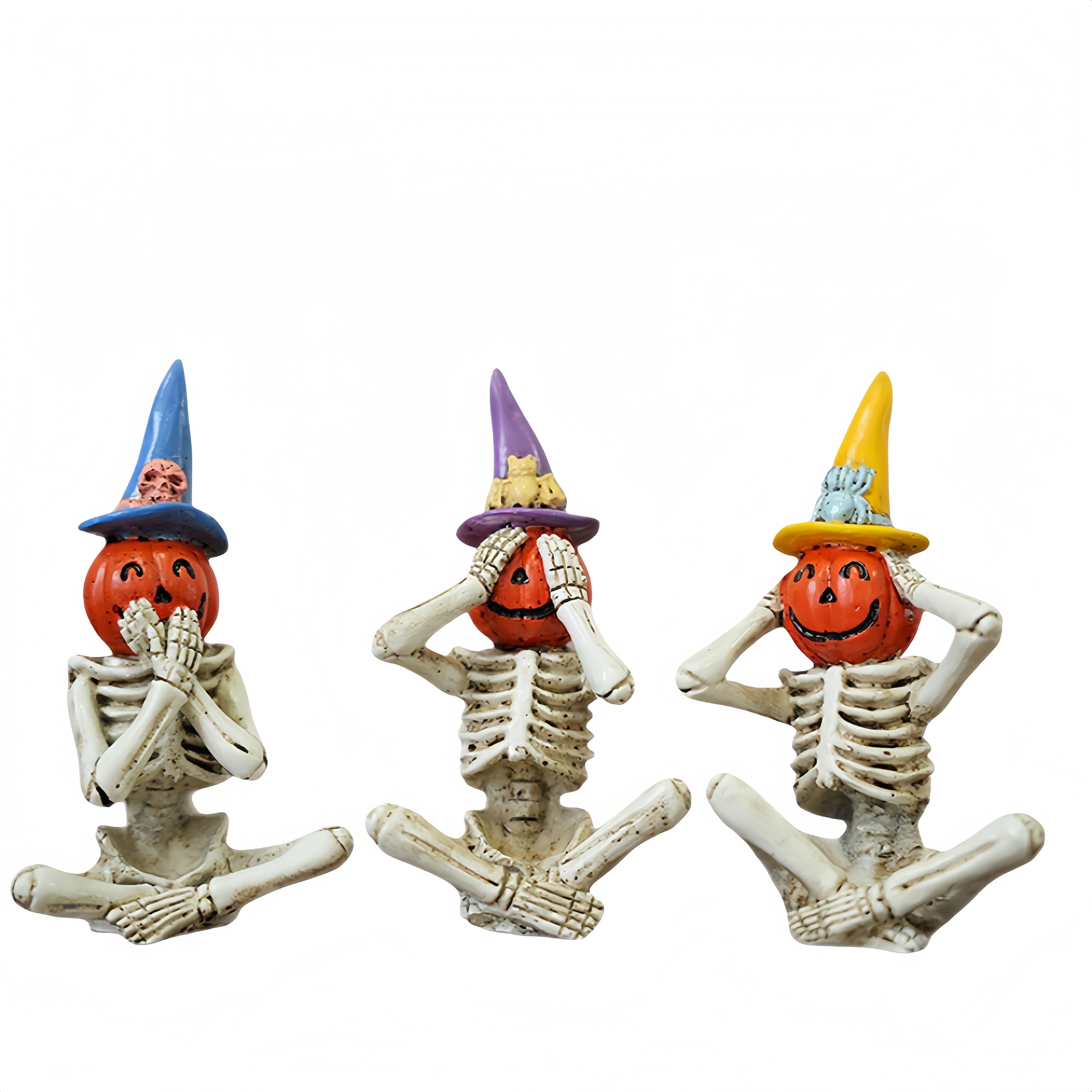 Citrouille squelette d'Halloween décor de bureau compact contre le manque d'espace