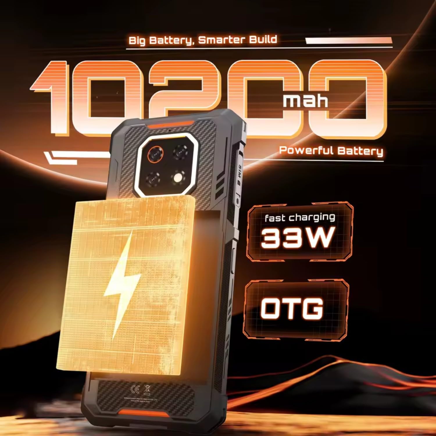 KingKong ES 3 – Smartfon 4G 6,74" HD+ 90Hz, 16 GB RAM (6 GB + 10 GB rozszerzone), 256 GB ROM, Aparat 48 MP, Bateria 10200 mAh, Android 15, Unisoc T615, Czarny