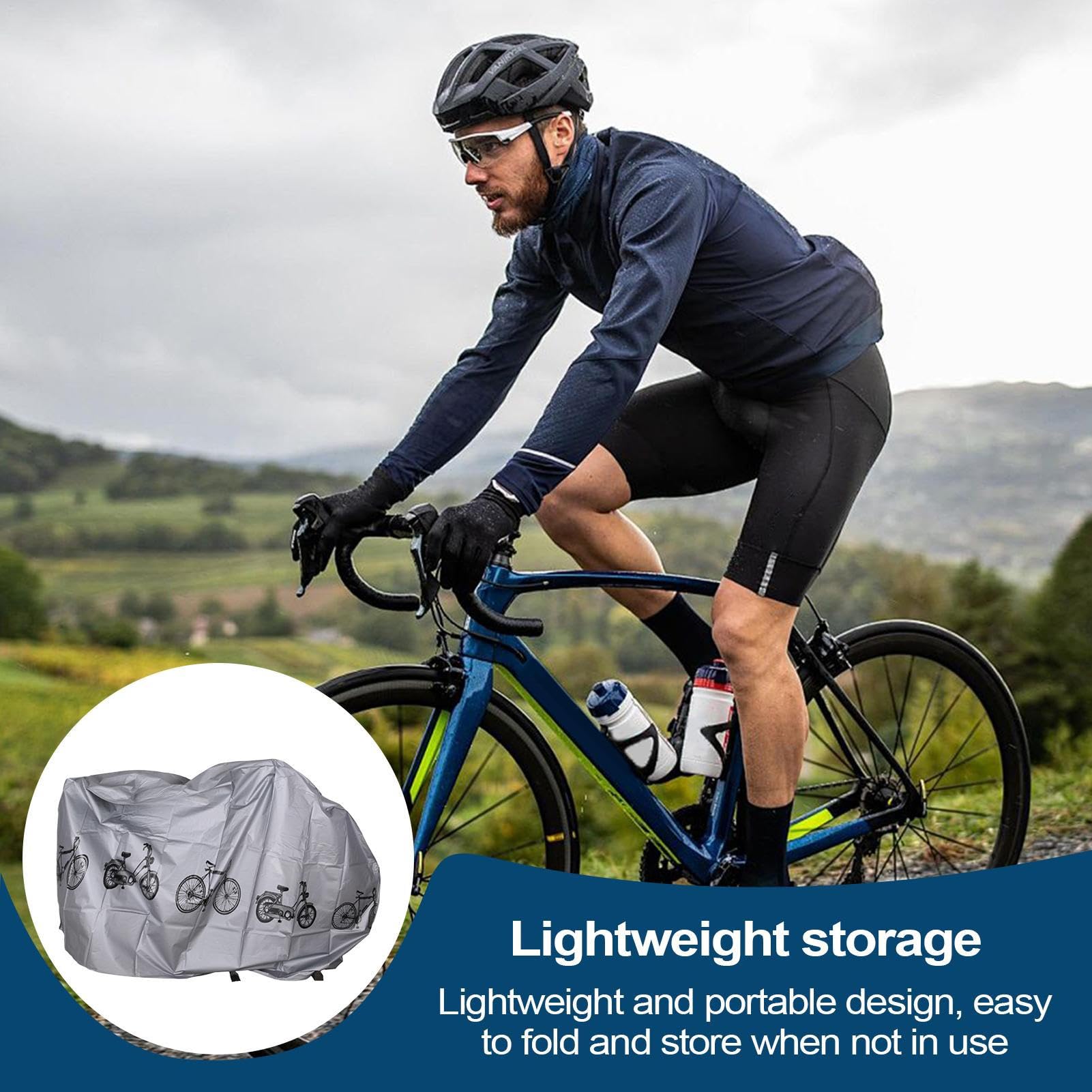 Telo Copri Bici Da Esterno Impermeabile, 200 X 100 Cm Copertura Anti Pioggia Per Bicicletta, Universale Copri Bicicletta Da Esterno Anti Polvere Pioggia Antis Neve Protezione UV