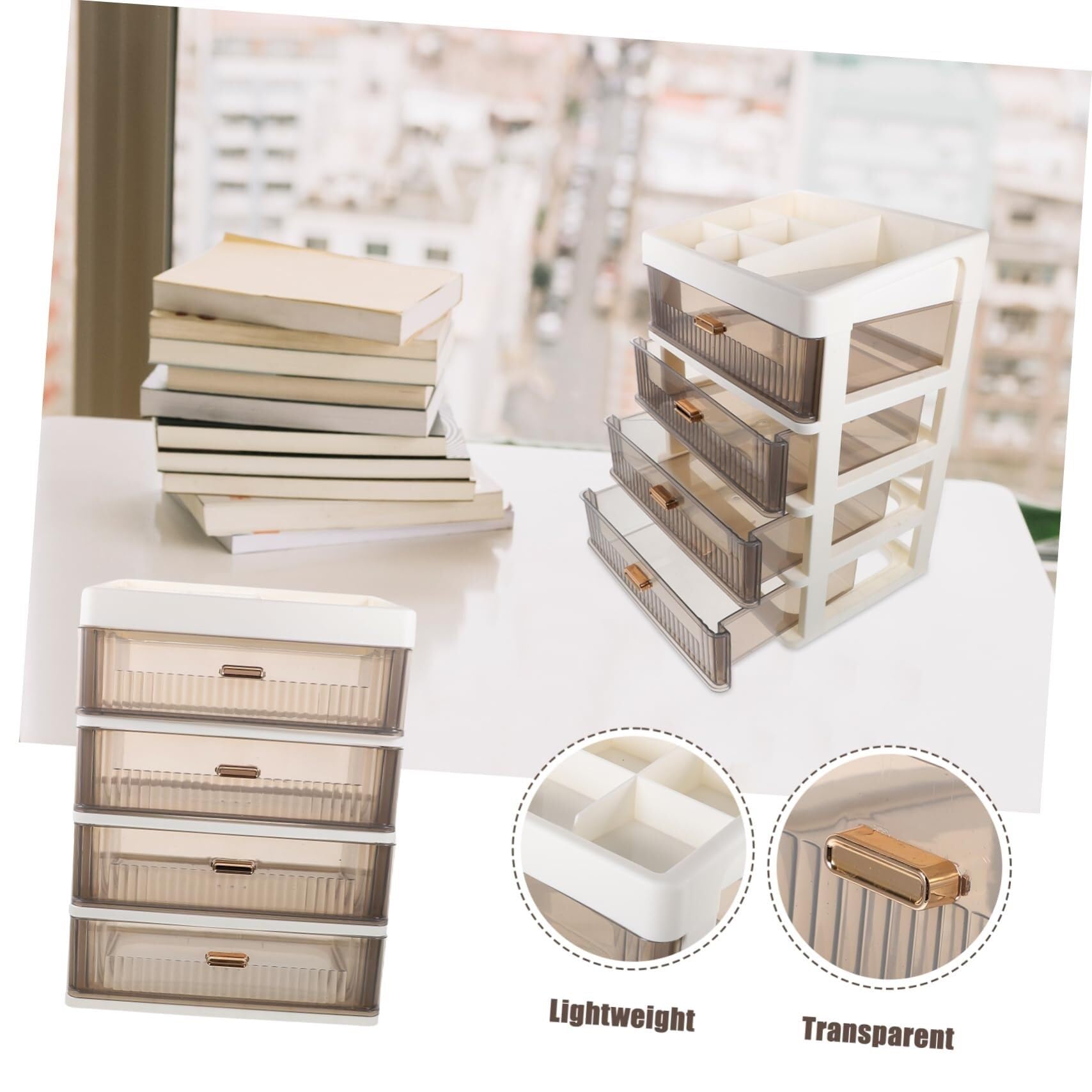 Organizer Da Scrivania Multifunzione Con Cassetti, Contenitore Trasparente For Cancelleria, Cosmetici E Accessori, Salvaspazio E Pratico For Riporre Gli Oggetti Sulla Scrivania.