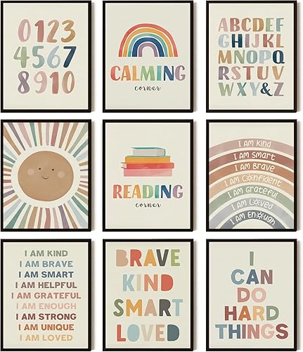 Miniatura 9 de Divertido Arte de Pared de Vaca de las Tierras Altas para Baño, Juego de 9 Impresiones de Carteles de Lona de Vaca de las Tierras Altas en Blanco y