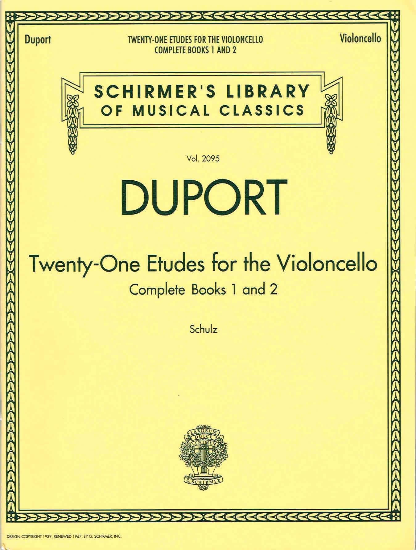 Duport - 21 Etudes for the Violoncello, Complete Books 1 & 2: Schirmer Library of Classics Volume 2095 Paperback – 1 Feb. 2012