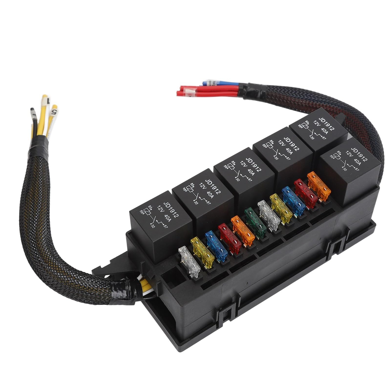 12V scatola di relè del fusibile, 4 pin impermeabile 6 relè 11 ATC ATO fusibili blocco relè con staffa Z, blocco fusibili relè per auto camion automobilistico