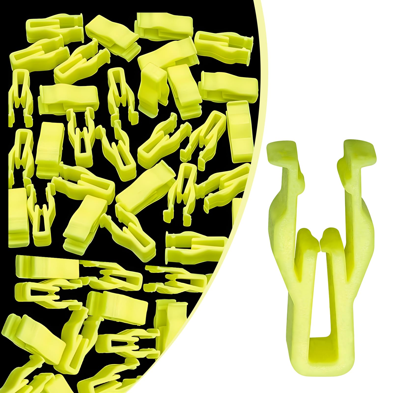 UGSHY 30 PCS Car Fender Bumper Buckle Set, 0.31" x 0.83" x 0.1" Dashboard Audio Switch Bezel Retaining Clips, Compatible with Most Cars, Motorcycles (Yellow)