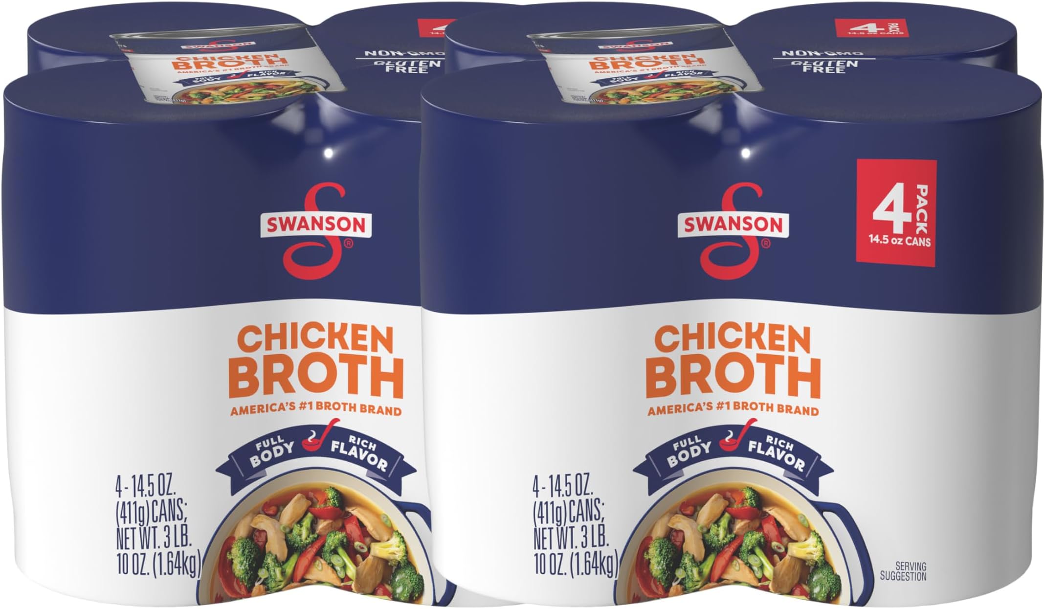 Swanson Chicken Broth, 14.5 oz Can (Pack of 8)