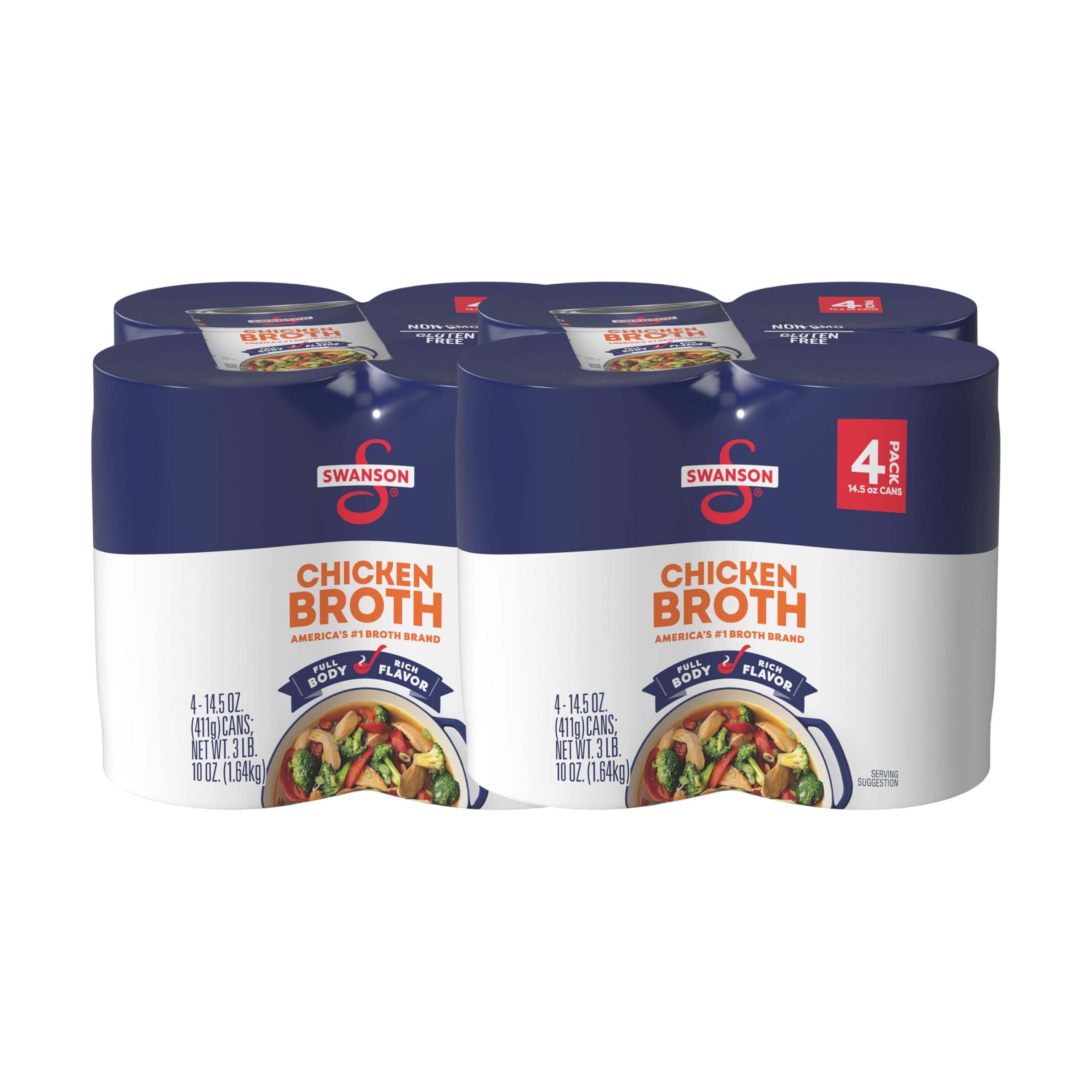 Swanson 100% Natural, Gluten-Free Chicken Broth, 14.5 Oz Can (Pack of 8)