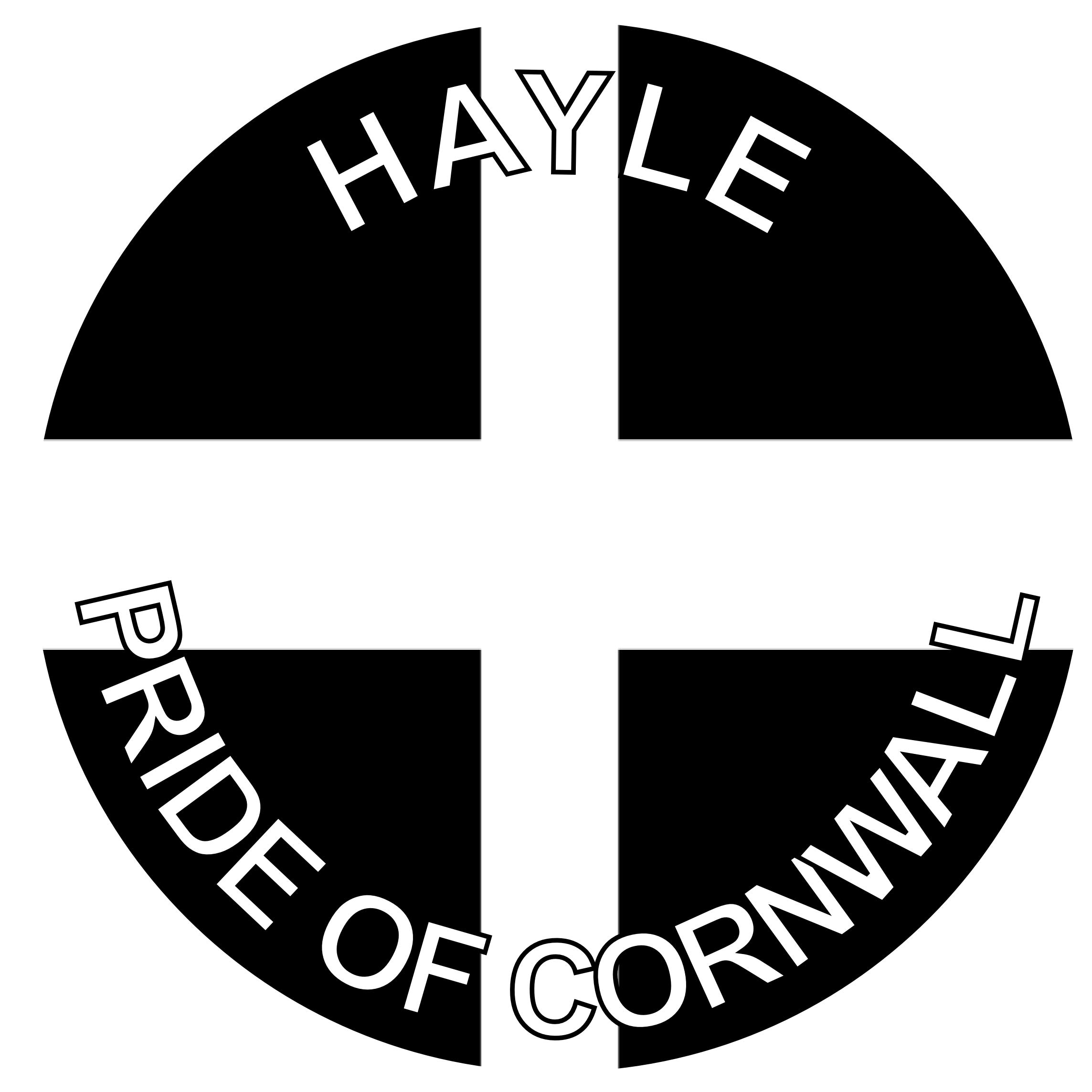 Hayle - Pride of Cornwall - (Two Pack) 80mm Diameter Car Bumper Window Decal Sticker