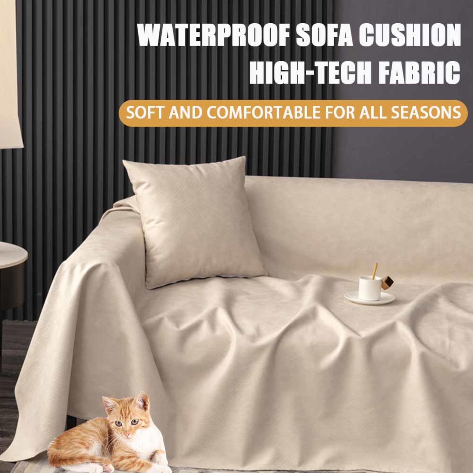 Canapé Couverture Imperméable Housse de Canapé Anti-fouling Anti-dérapant Canapé Protection Chien Scratch Protection Cat Multi-usages Couvre canapé,A-210x150cm