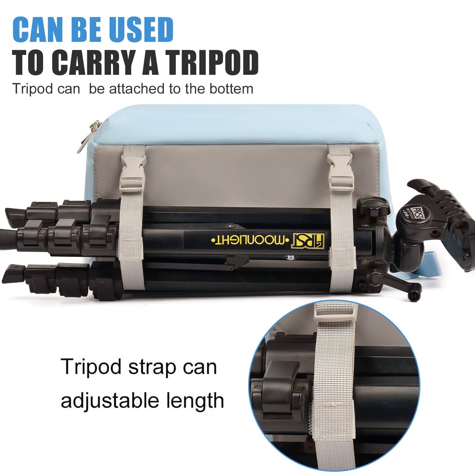 Cwatcun Camera Backpack Bag Side Access Camera Case for DSLR Mirrorless SLR Cameras with 14" Laptop Compartment Waterproof, Compatible for Sony Canon Nikon Camera and Lens Tripod Accessories BLUE-M