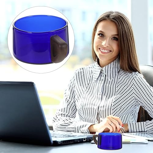 Miniatura 2 de Kichvoe Tazas de café de vidrio transparente Taza de café de vidrio transparente Vaso de agua de gran capacidad con mango de madera, taza de