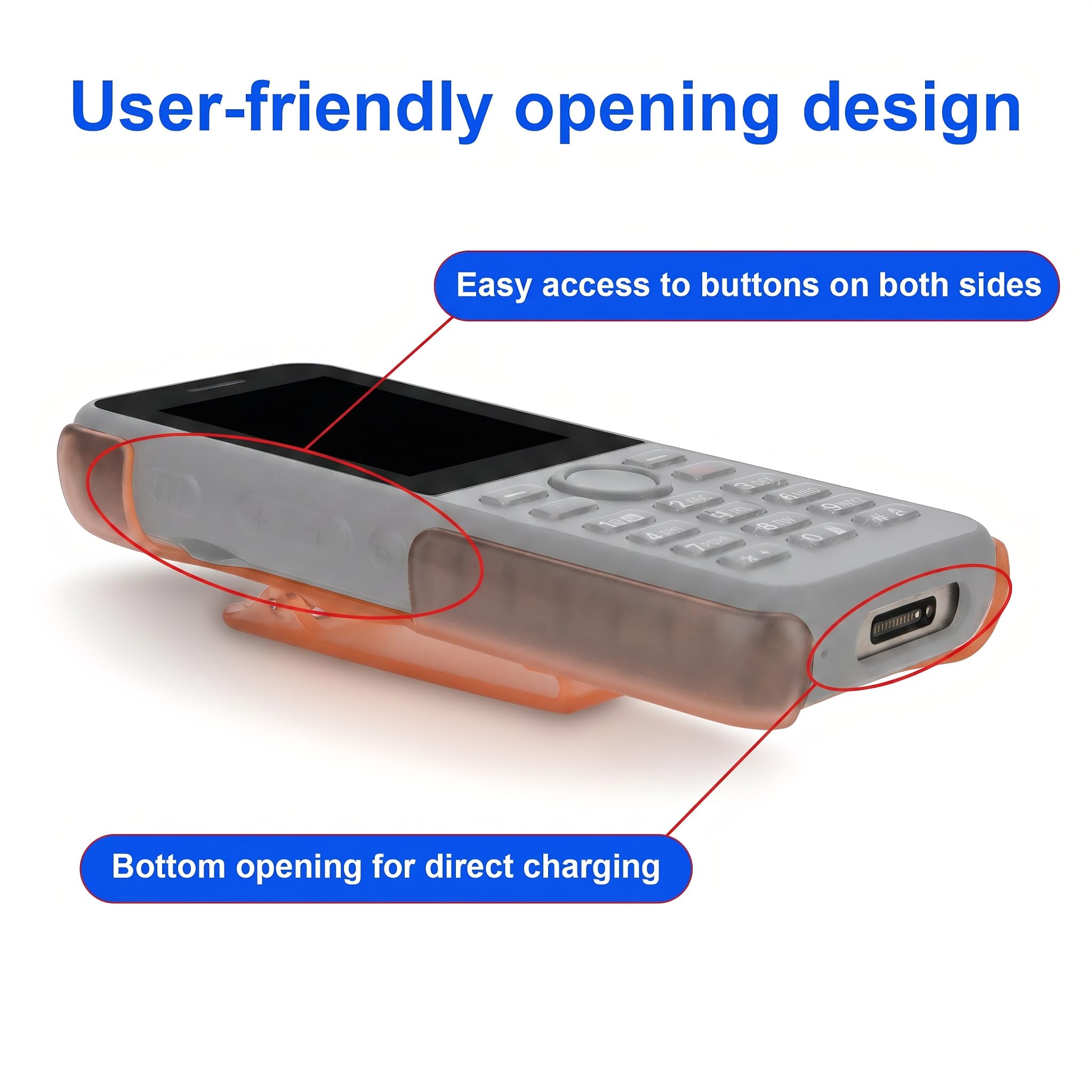iGuerburn Etui na telefon VoIP do Cisco 8821 i Cisco 8821-EX, uchwyt na telefon Cisco z obrotowym klipsem do paska 360° (pomarańczowe)