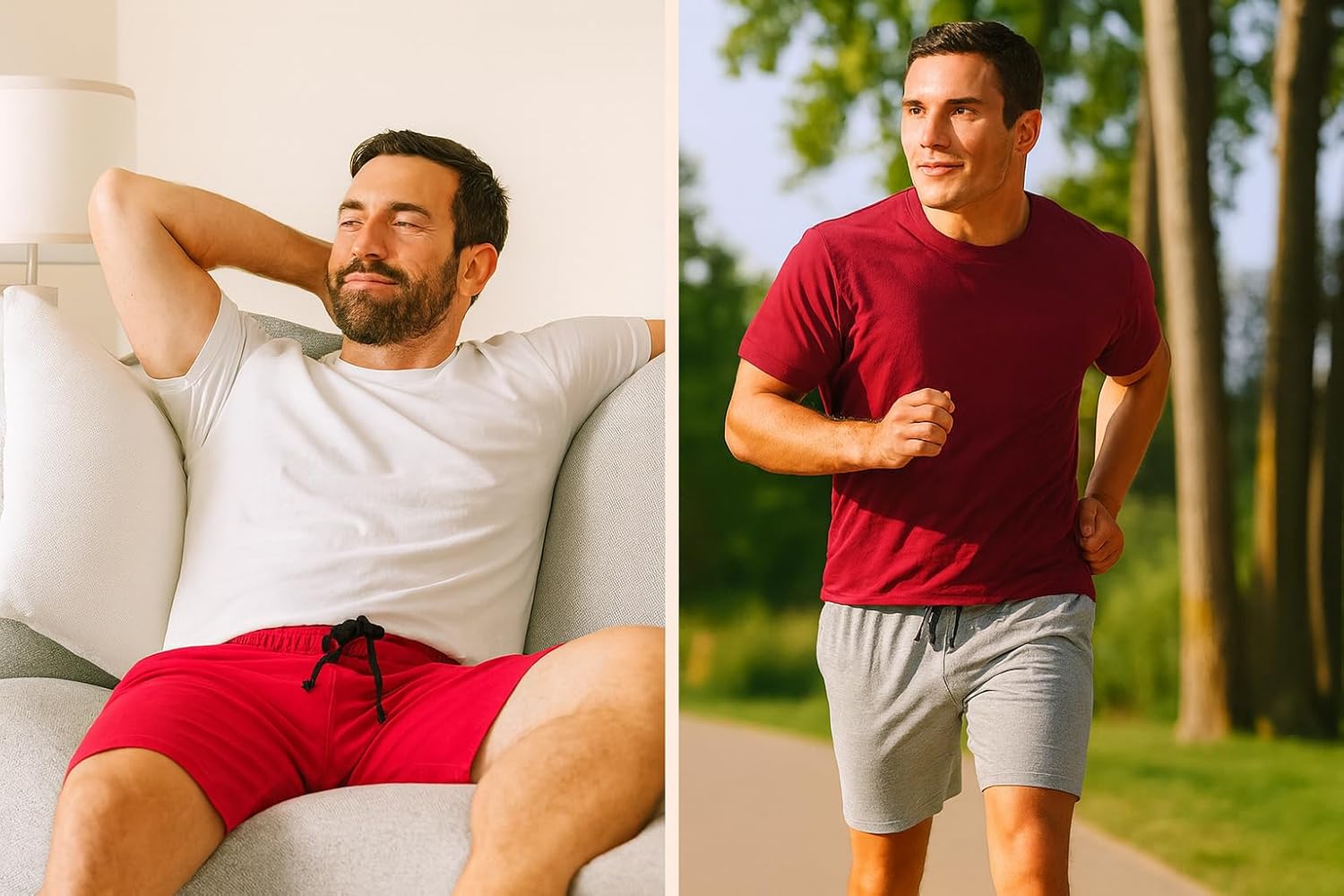 Hanes Men’s Sleep Shorts 2 Pack - Cotton, 7.5" Inseam, Athletic, Pajamas, Soft Loungewear, Pantalones Cortos - Image 2