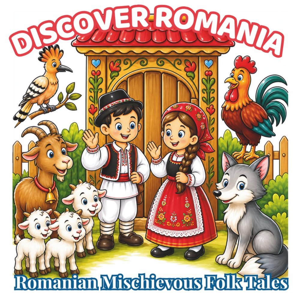 Discover Romania: Romanian Mischievous Folk Tales: 48 Easy-to-Color Scenes Inspired by Classic Romanian Folk Tales, Clever Animals, Village ... (Discover Romania Coloring Collection)