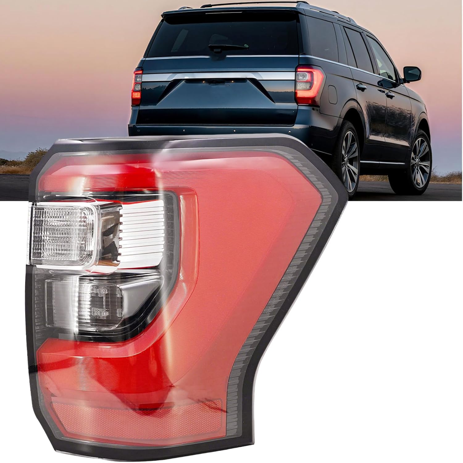 JL1Z-13405-H Led Left Driver Side Tail Light Compatible With Ford Expedition 2018-2021, Combine Running/Brake/Reverse/Turn Signals Lamp Rear Taillight Assembly FO2801272 L1Z-13405-D JL1Z-13405-F