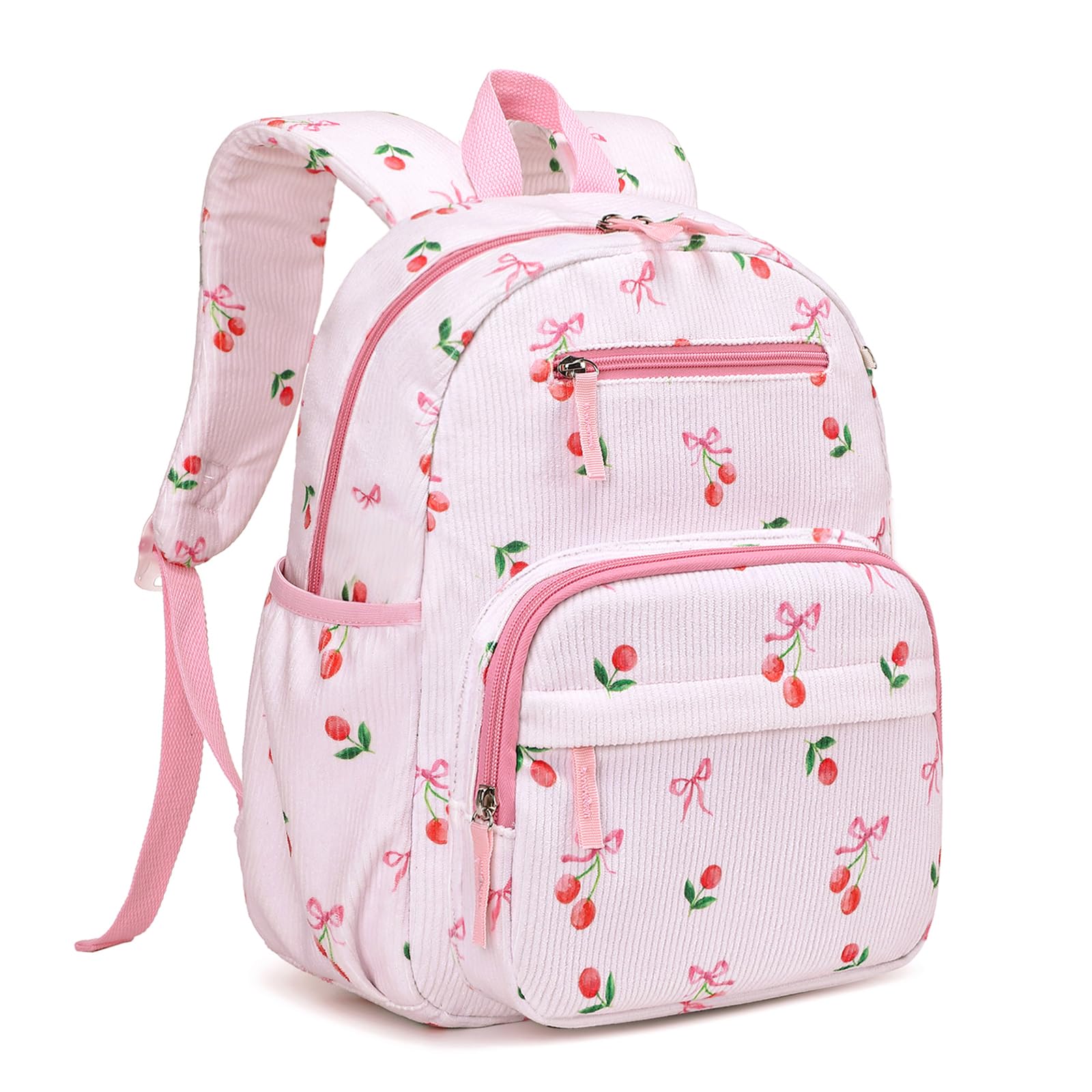 Similove Corduroy Toddler Mini Backpack for Kids 2-3 Ages | Small Kids backpack for Boys Girls - 13inch Mini Girls Backpack Kids Bookbag for Preschool Daycare Travel(Pink Cherry)