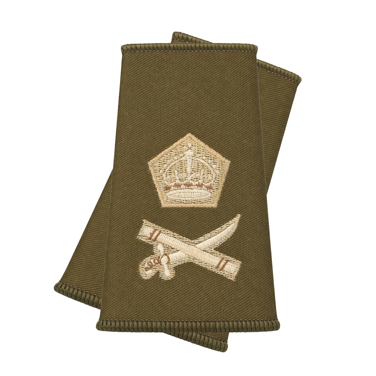 CL Distribution REME Rank Slides, C3R Lieutenant General Rank, Olive Green, King's Crown, Pair of Epaulettes