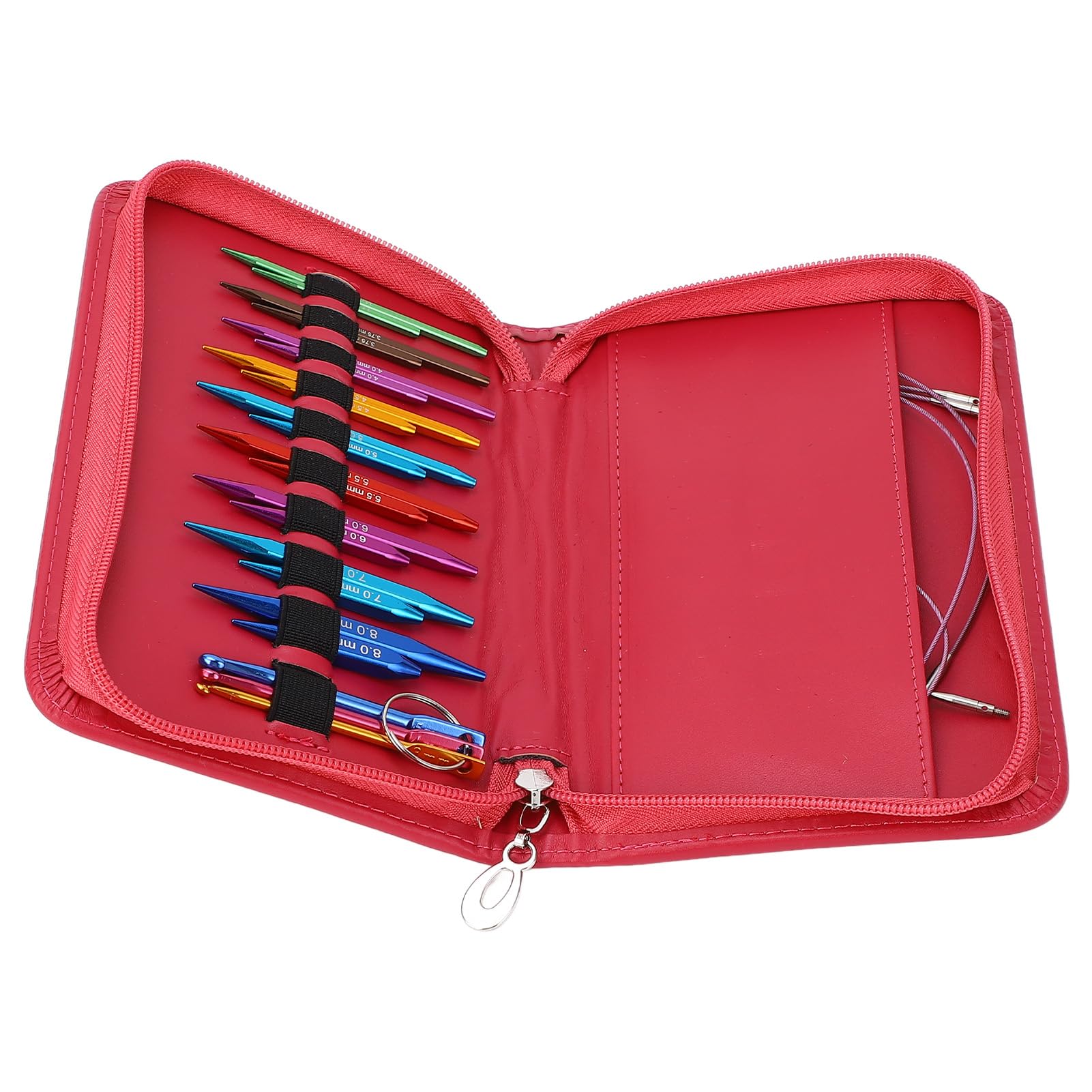 Set di ferri da maglia a cubo Aghi a manica quadrata in alluminio staccabili con bottoni Cavi Uncinetti per appassionati e professionisti della maglieria Materiale in alluminio