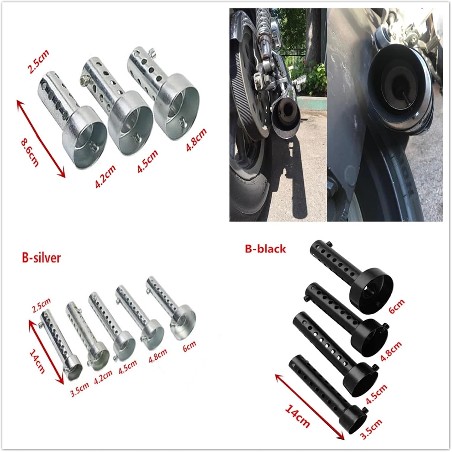 1pcs 86/140mm Motorcycle Exhaust Muffler Silencer 35/42/45/48/60mm for HP2 K1200R K1200R K1200S K1300(B-140x60mm)