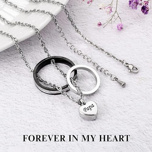 Miniatura 5 de XIUDA Collar de urna de cremación para cenizas, recuerdo tallado con recuerdo eterno de acero inoxidable, joyería conmemorativa para cenizas