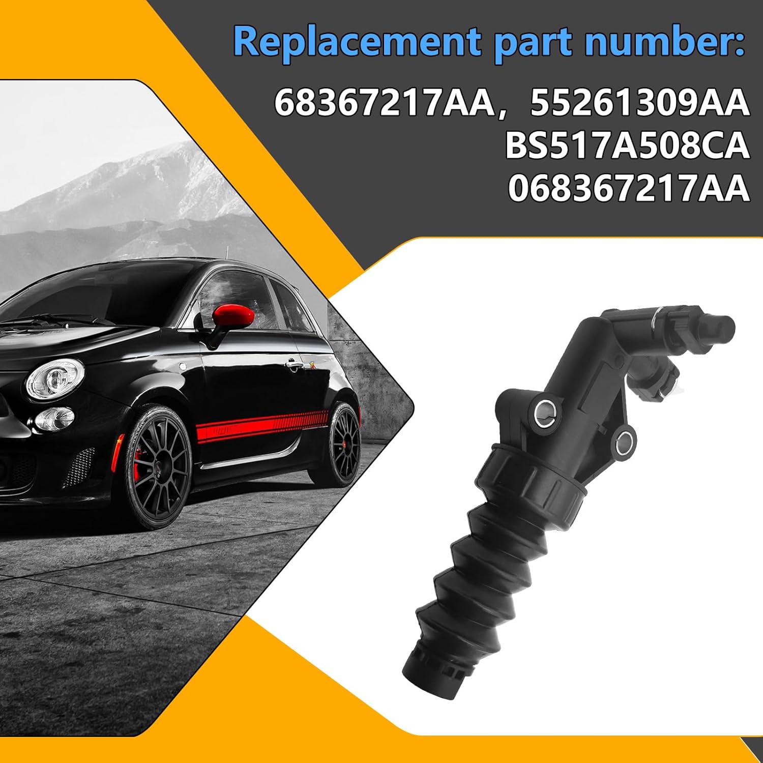 68367217AA Clutch Slave Cylinder Compatible with Fiat 500 2012 2013 2014 2015 2016 2017 1.4L L4,Slave Cylinder Kit Replace 55261309AA BS517A508CA 068367217AA