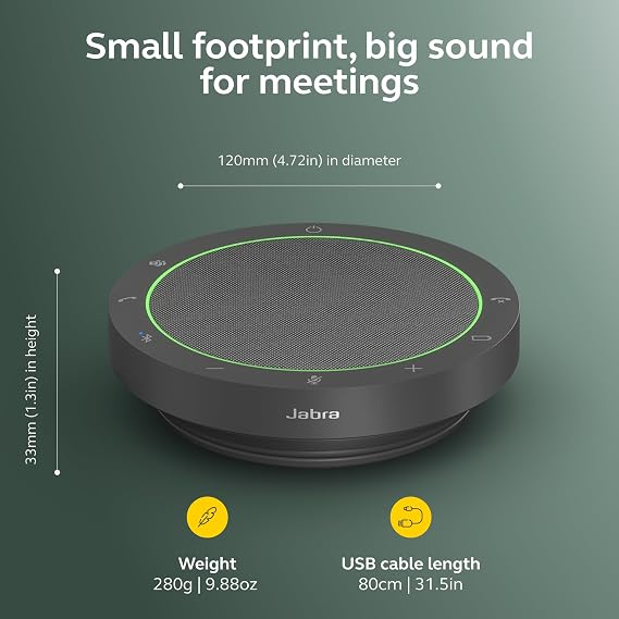 Jabra Speak2 55 Wireless Bluetooth Speakerphone (2025 Edition), Dark Grey