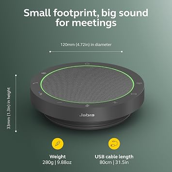 Jabra Speak2 55 Wireless Bluetooth Speakerphone (2025 Edition), Dark Grey