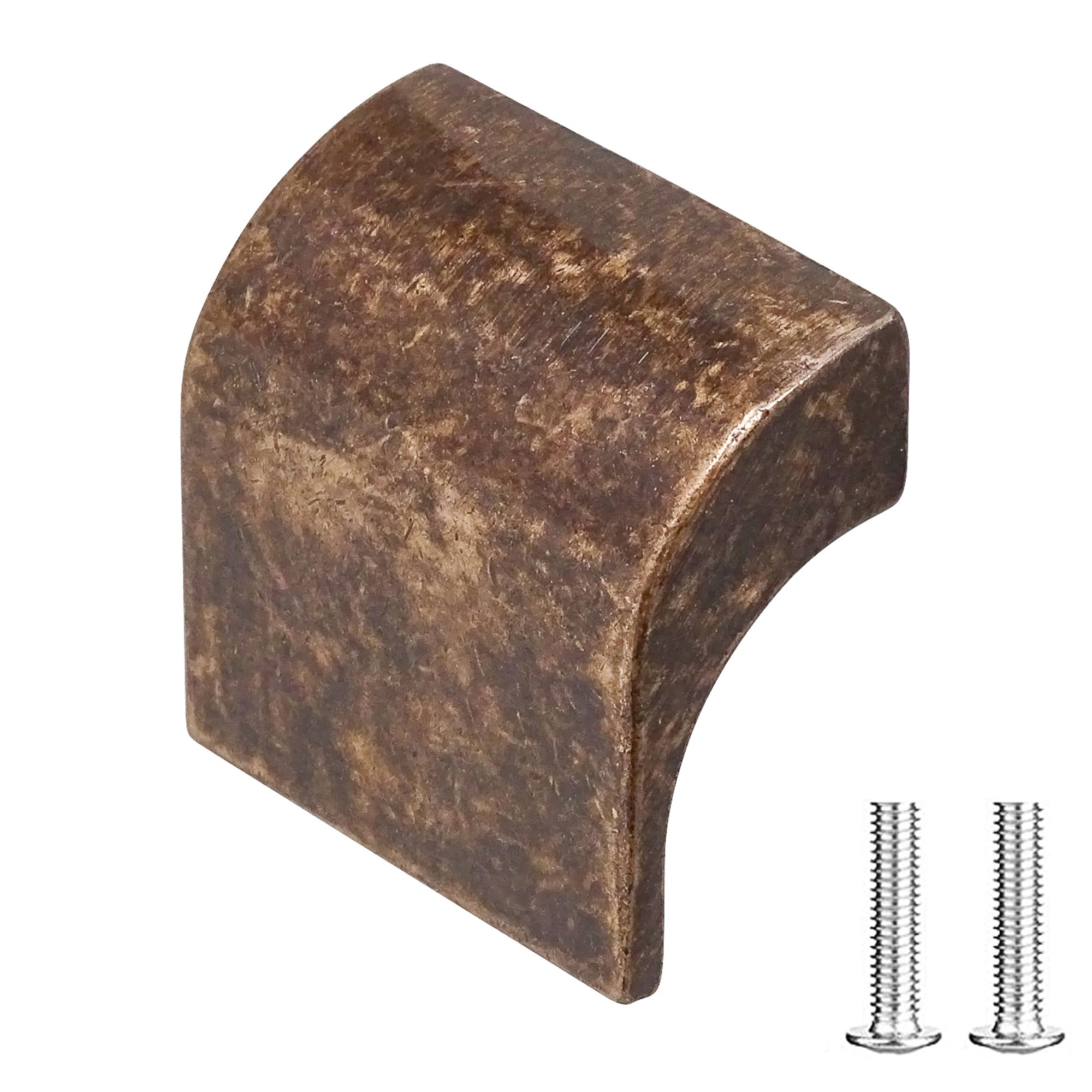 Decoranddecor Antique Copper Amory Curved Square Knob Pull Handle For Cupboard Cabinet - Zinc 32Mm Hole Centre (, 1 Pack)