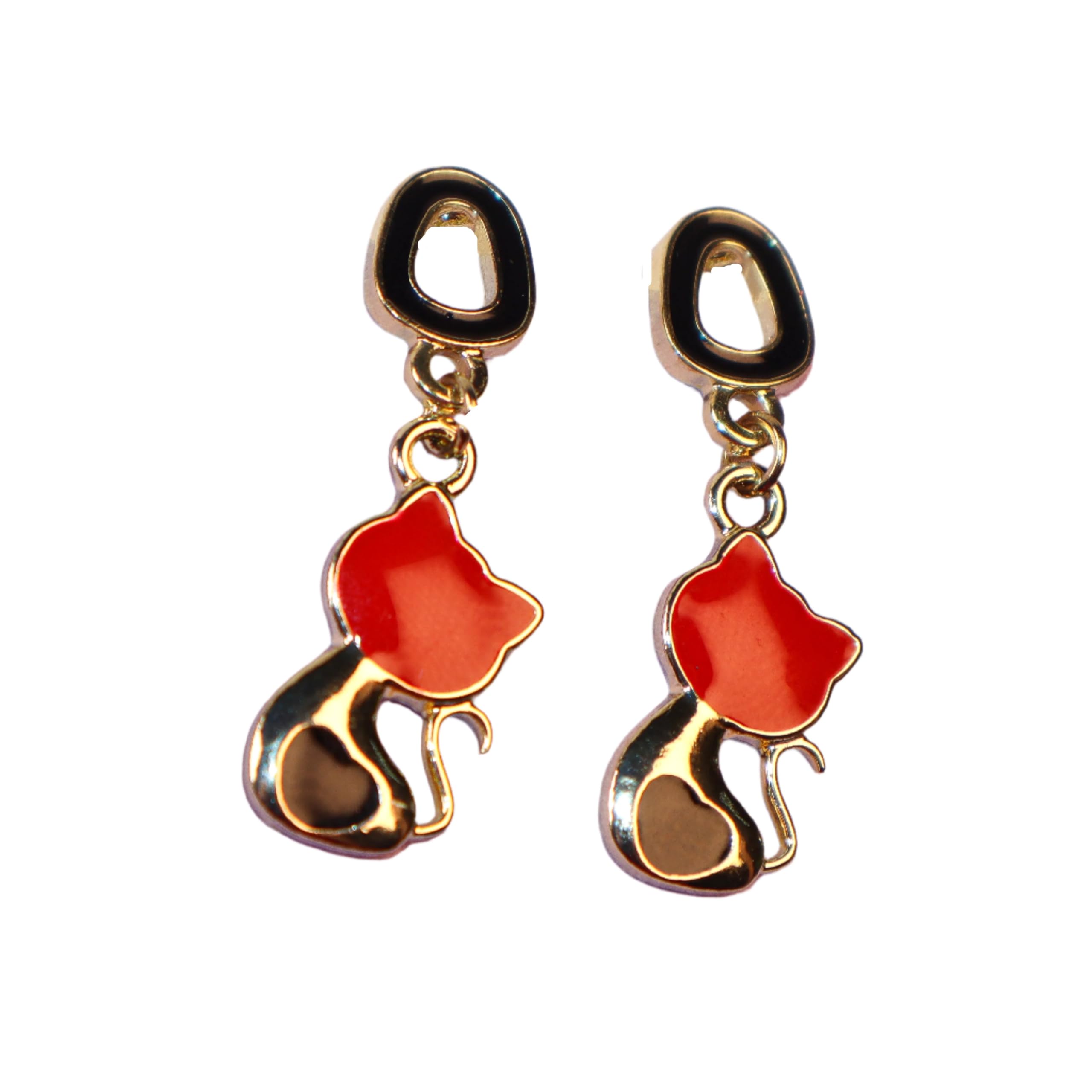 Golden Red Earrings For Women| Black Mehroon Earings| Kitty Cat Danglers| Stylish Assessories For Adults| Animal Shape Korean Trendy Fashion Earings For Girls (B0DHZQ79TY) Amazon Price History, Amazon Price Tracker