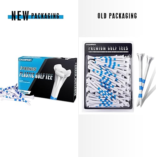 Miniatura 2 de CHAMPKEY Camisetas de golf de 3 puntas de alta calidad, paquete de 50 o 100 unidades, camisetas de plástico de baja fricción y resistencia, mejoran