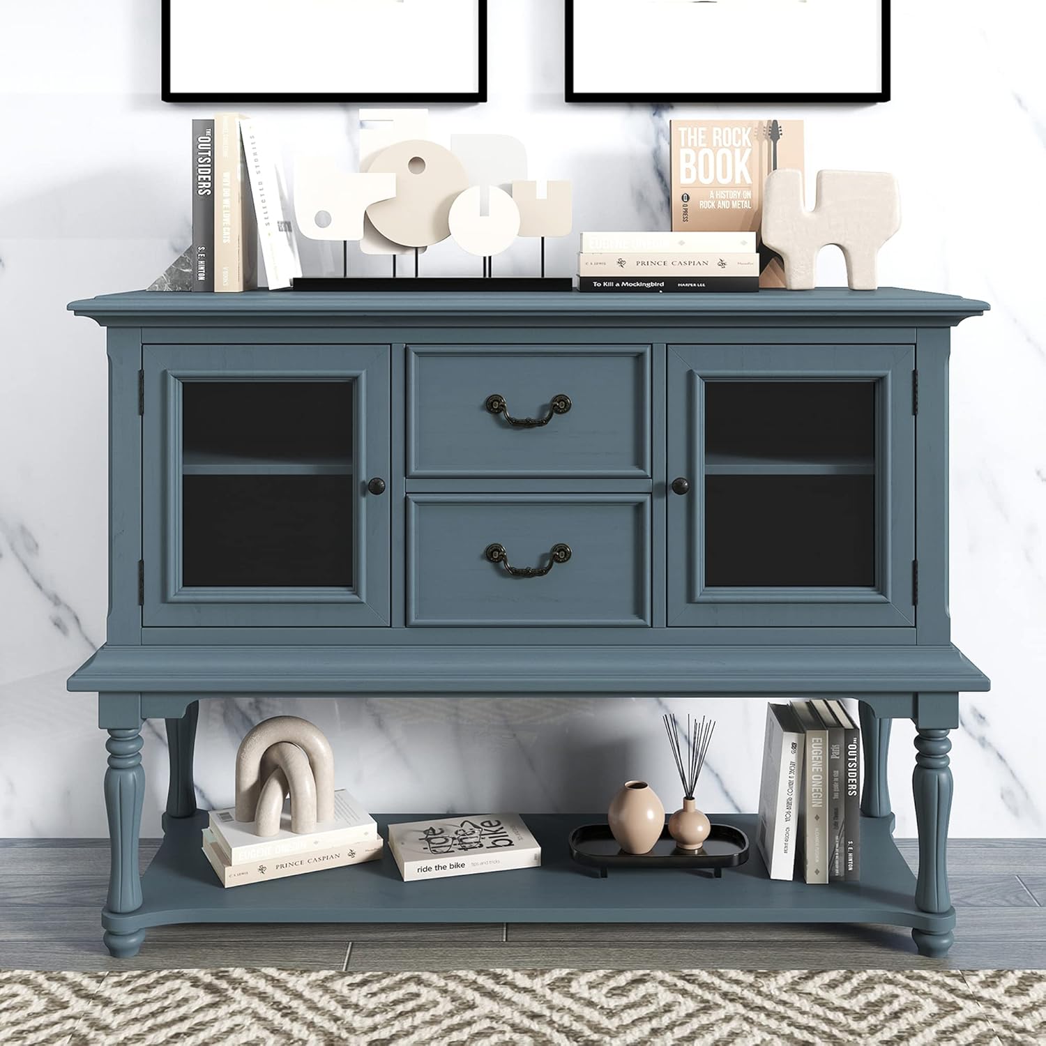 P PURLOVE Retro Console Table for Entryway Buffet Table