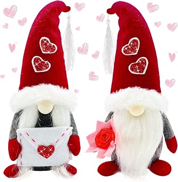Valentines Day Decor - Valentines Day Decorations - Red Valentine Love Gnomes Decorations for Home, Office - Valentines Gifts for Her, Wife, Women - Romantic Anniversary Vday Wedding Gift