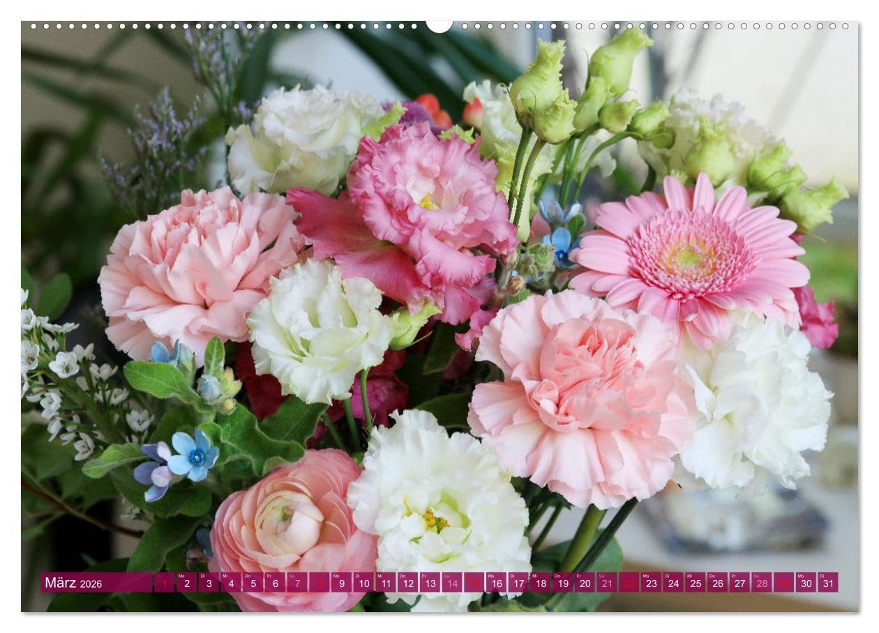 Blumen - Eine bunte Mischung (Wandkalender 2026 DIN A2 quer), CALVENDO Monatskalender: Strahlende Blüten und Sträuße (CALVENDO Natur)