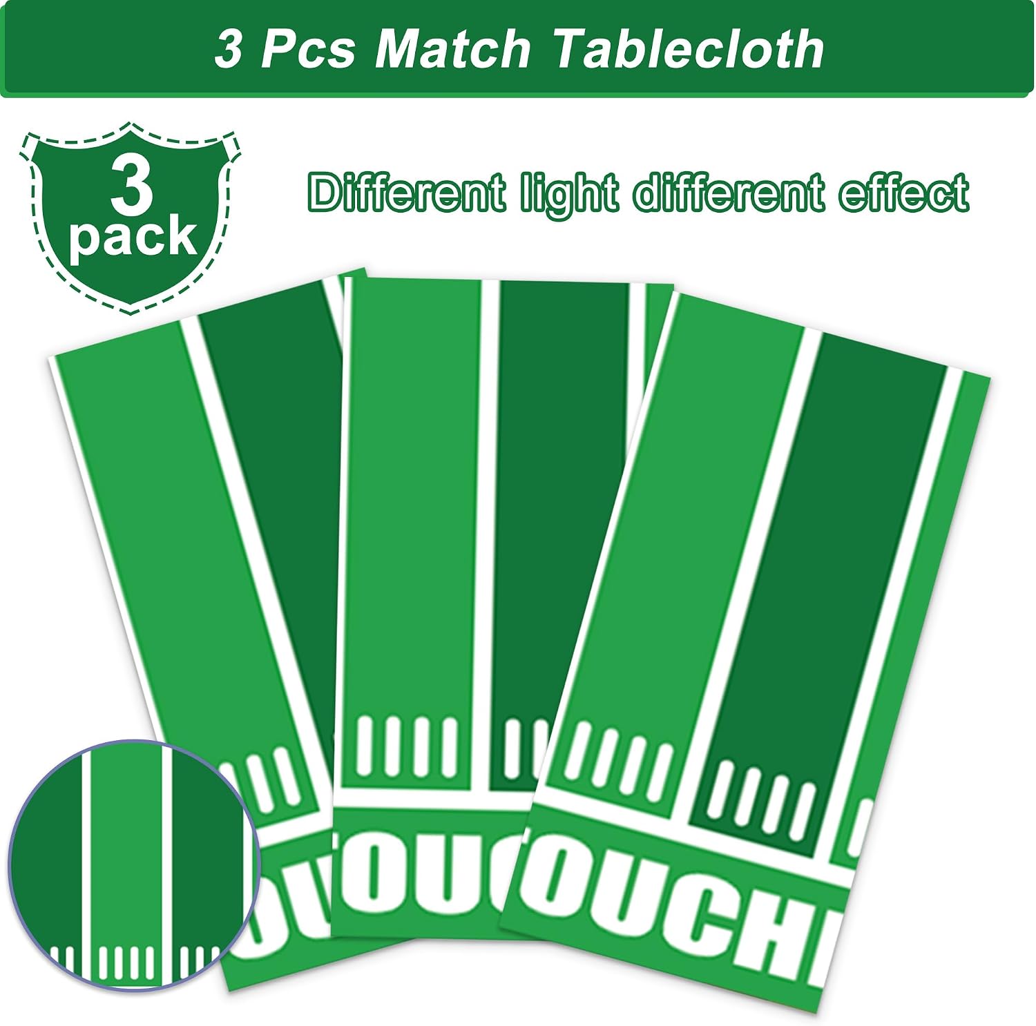 Football Party Decorations Disposable Tablecloth Plastic Touchdown Table Cover Perfect for Super Bowl Football Birthday Party Decorations and Gameday Tailgate Decorations 54 X 108Inch, 3 Pack