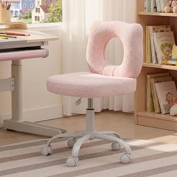 Ya-Home Kids Desk Chair with Smooth Wheels, Pink